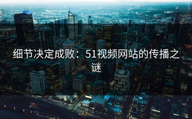 细节决定成败：51视频网站的传播之谜