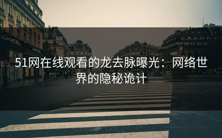 51网在线观看的龙去脉曝光：网络世界的隐秘诡计