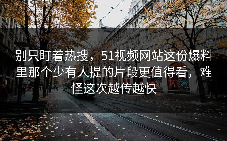 别只盯着热搜,51视频网站这份爆料里那个少有人提的片段更值得看,难怪这次越传越快